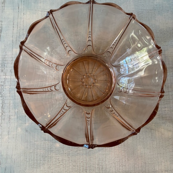 Other - Vintage Pink Art Deco Glass Bowl